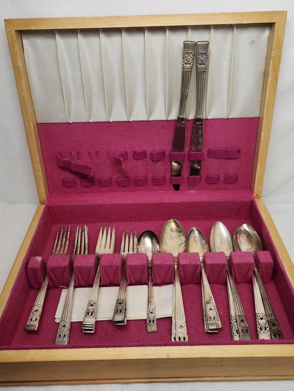 Silverplated Community Silverware Set With Box